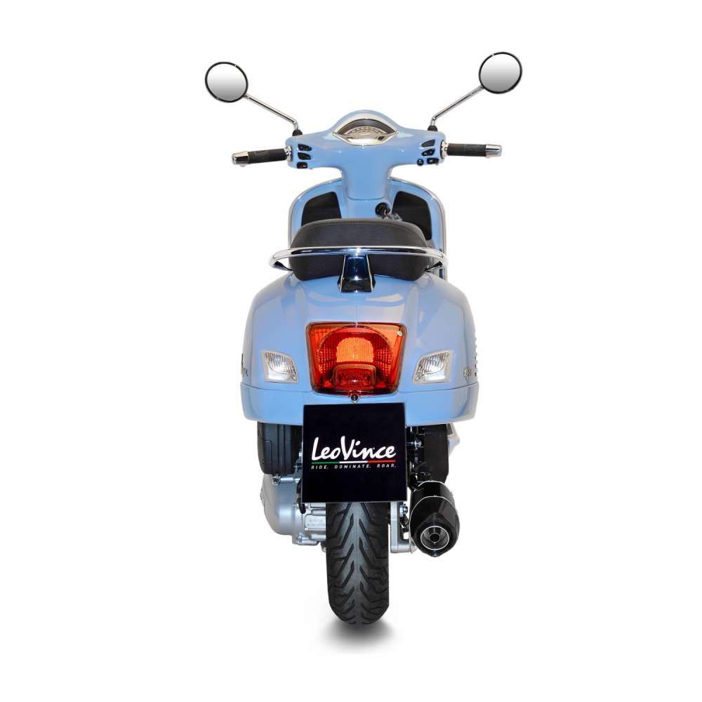 VESPA GTS 150 LeoVince Exhaust NERO Slip-On Silencer 2017-2020 - immagine 4