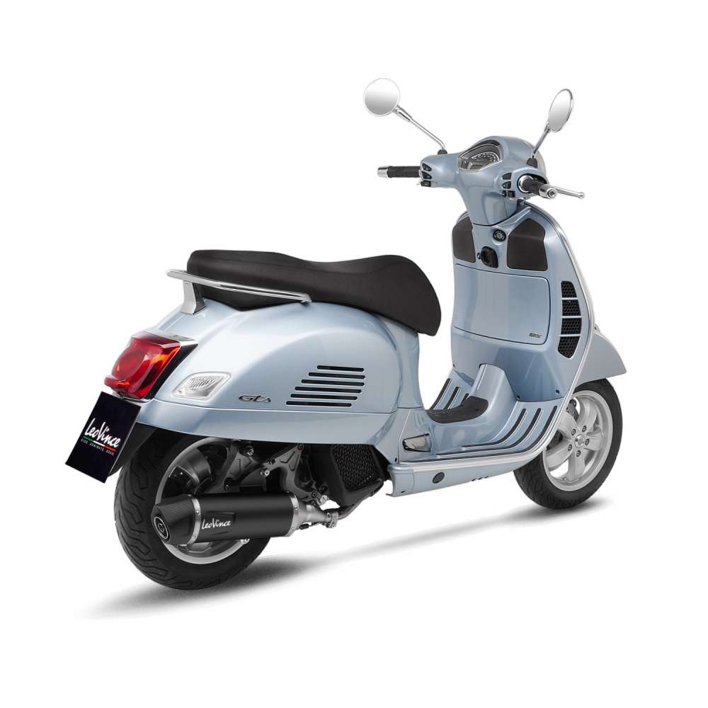VESPA GTS 125 LeoVince Exhaust NERO Slip-On Silencer 2021-2024 - immagine 3