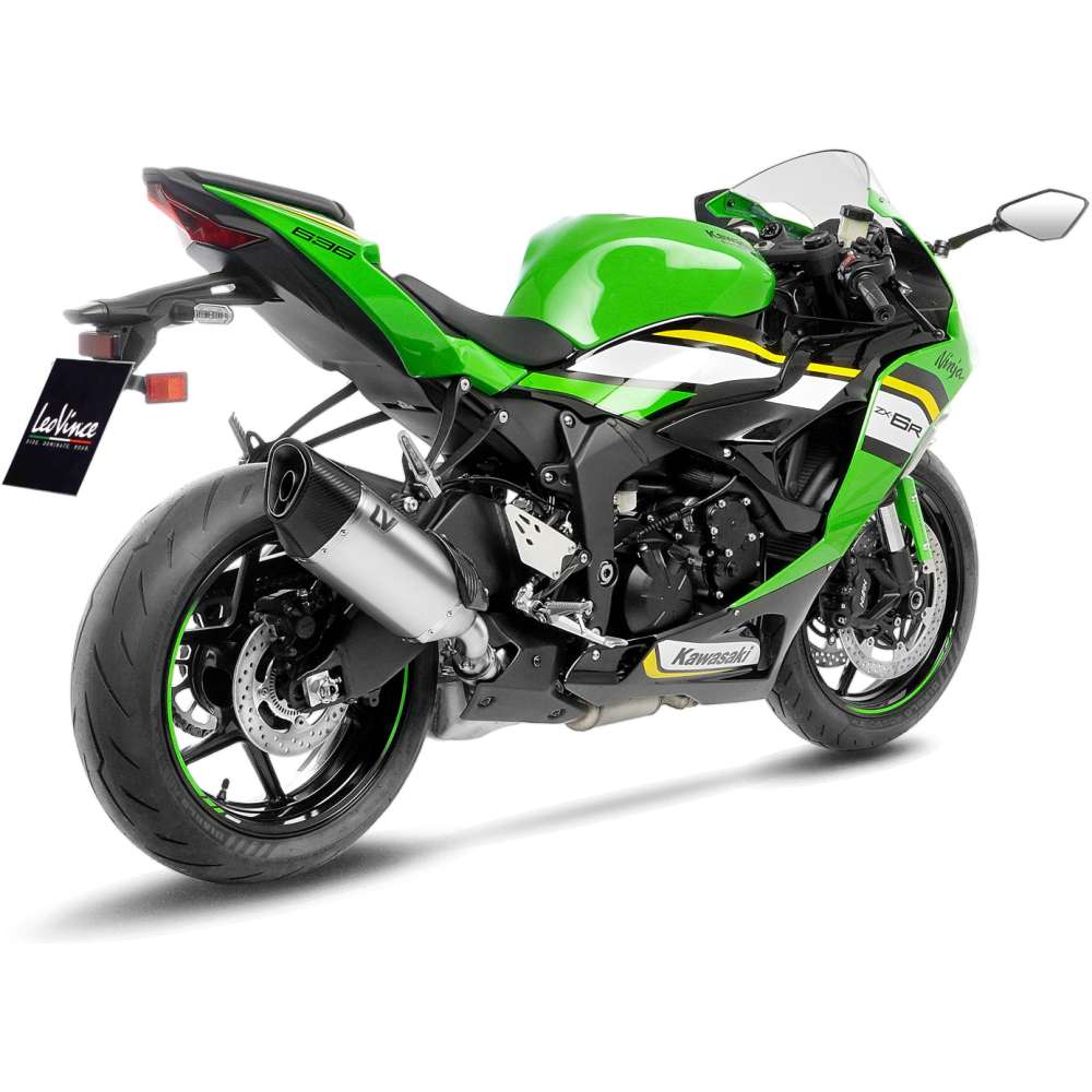 KAWASAKI NINJA ZX-6R LeoVince Exhaust LV-14 R Slip-On Silencer 2019-2020 - immagine 3