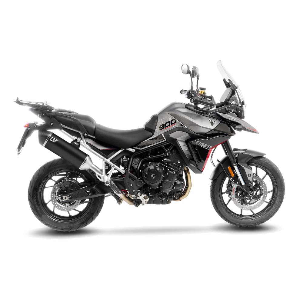 TRIUMPH TIGER 900 GT LeoVince Exhaust LV-14 Black Slip-On Silencer 2024-2026 - immagine 2