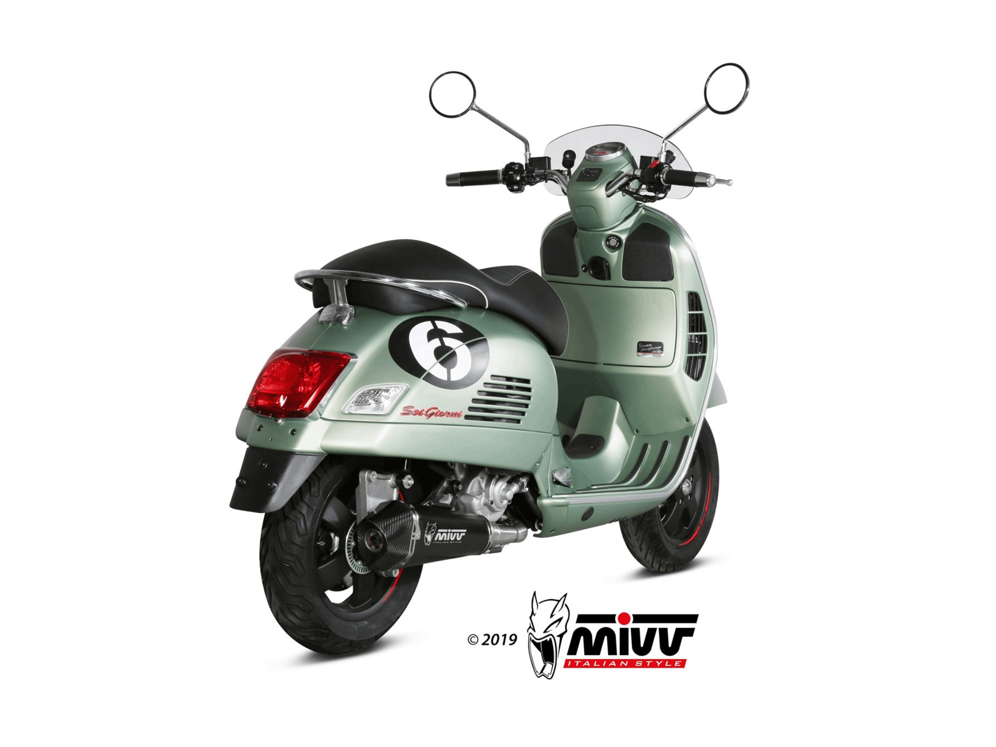 VESPA GTS 300 MIVV Exhaust Complete System with DELTA RACE Black Silencer 2008-2020 - Image 3