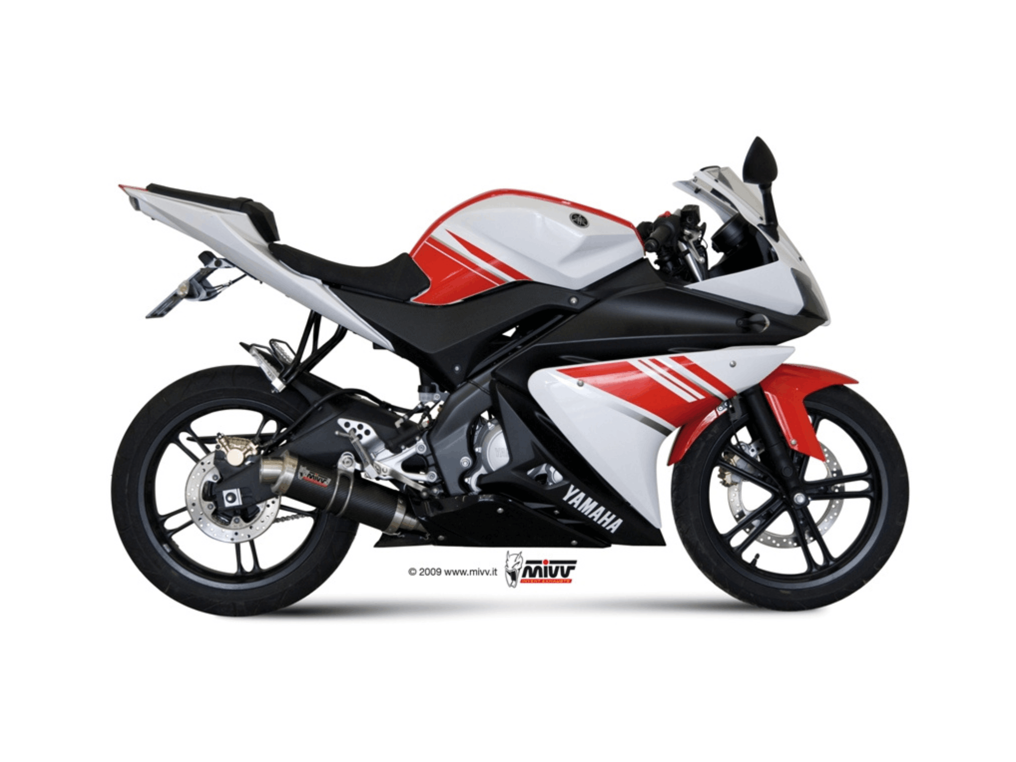 YAMAHA R125 MIVV Exhaust Complete System with GP Black Silencer 2008-2013 - Slika 2