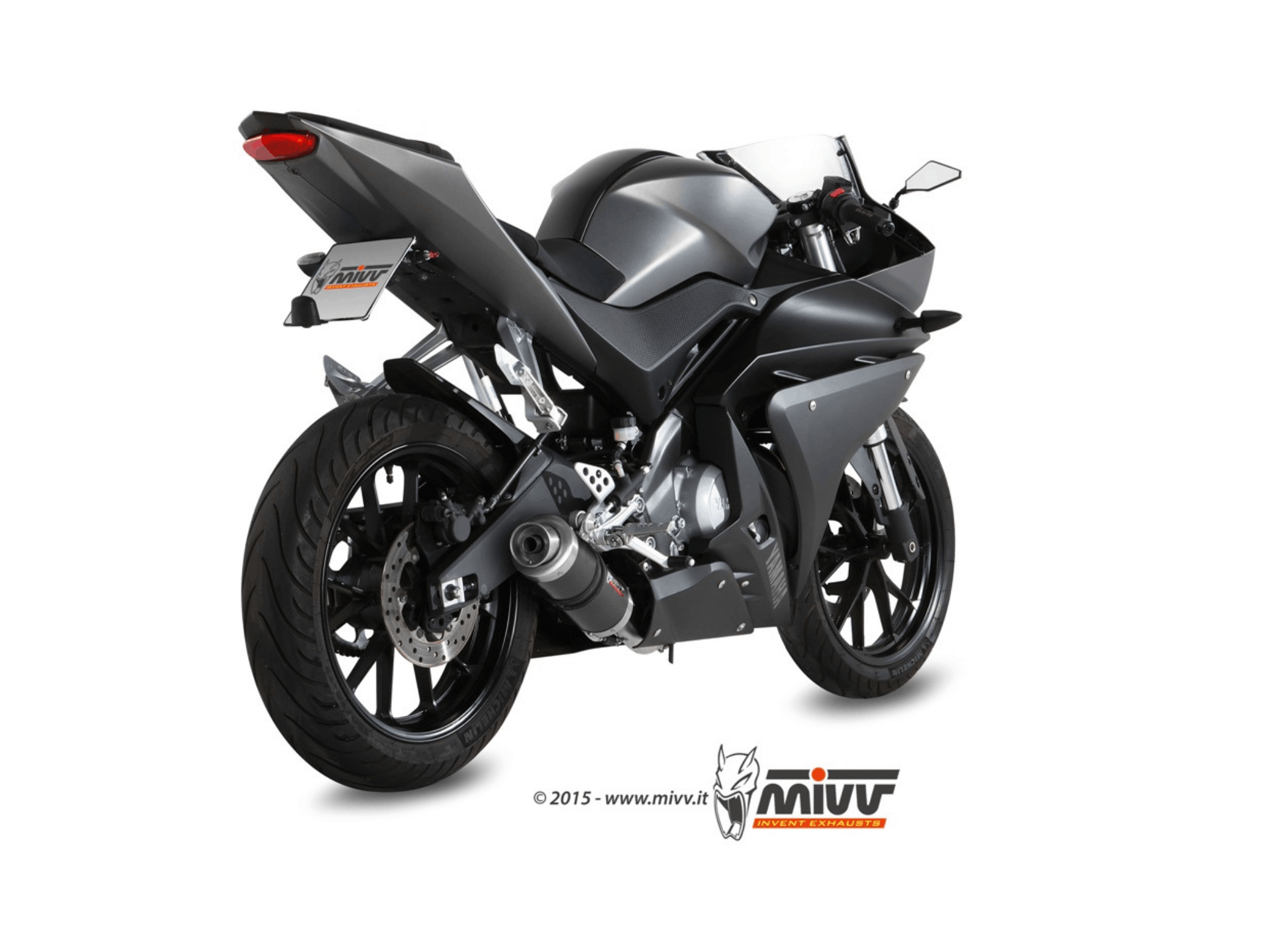 YAMAHA R125 MIVV Exhaust Complete System with GP Black Silencer 2014-2018 - Slika 3