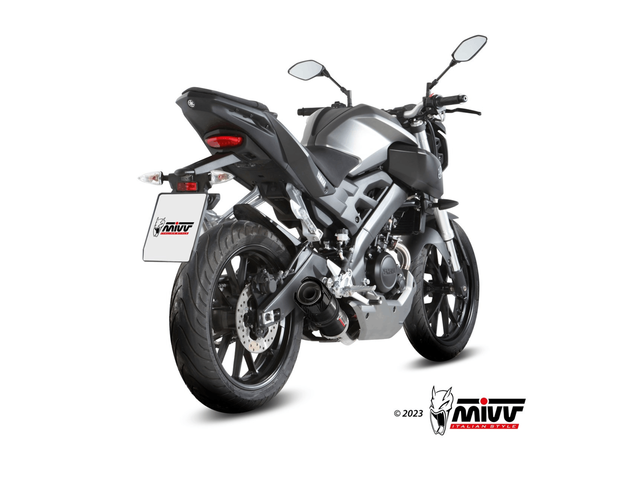 YAMAHA R125 MIVV Exhaust Complete System with GP Black Silencer 2014-2018 - Slika 3