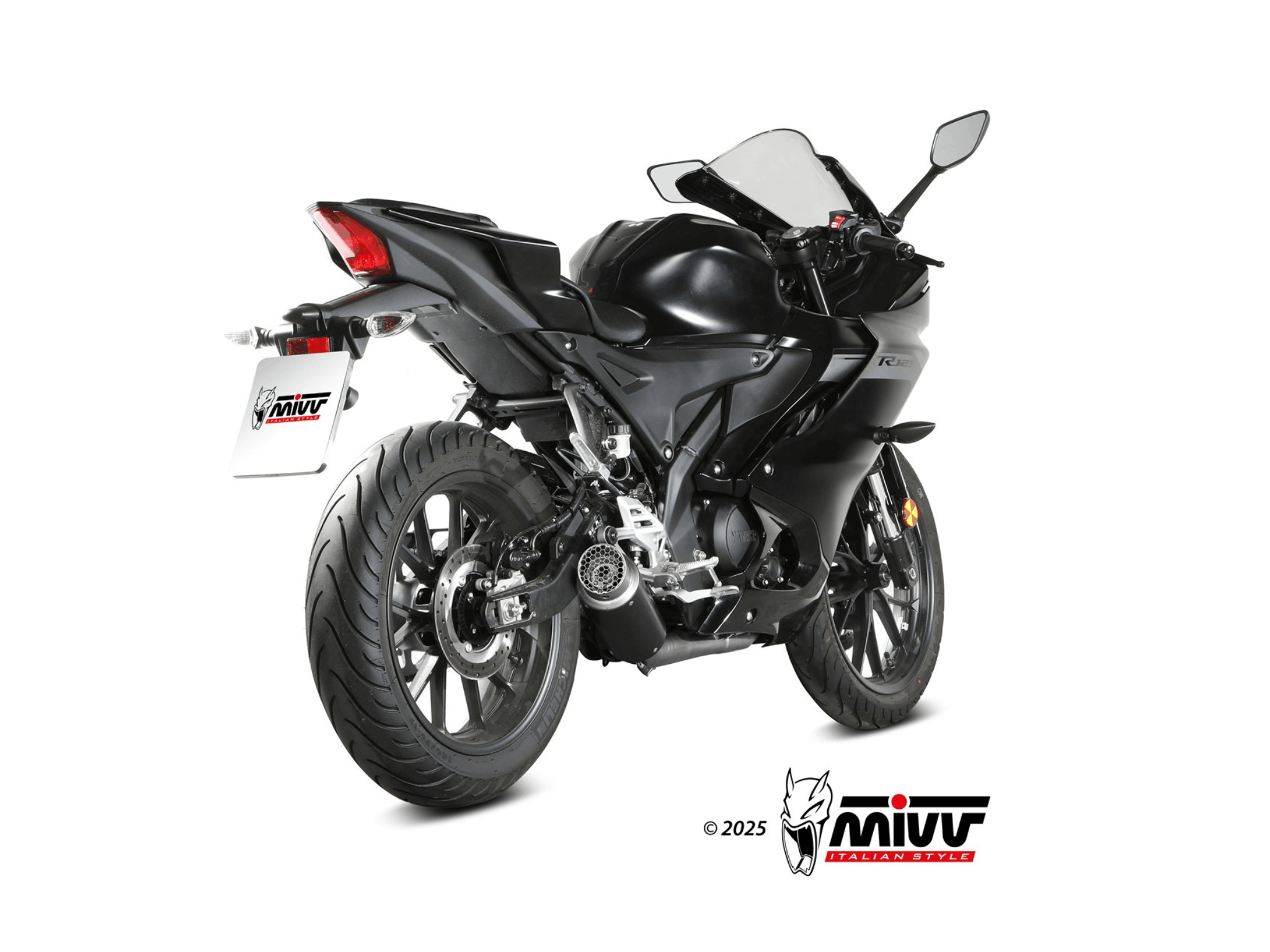 YAMAHA R125 MIVV Exhaust Complete System with GP PRO Black Silencer 2025-2026 - Slika 3