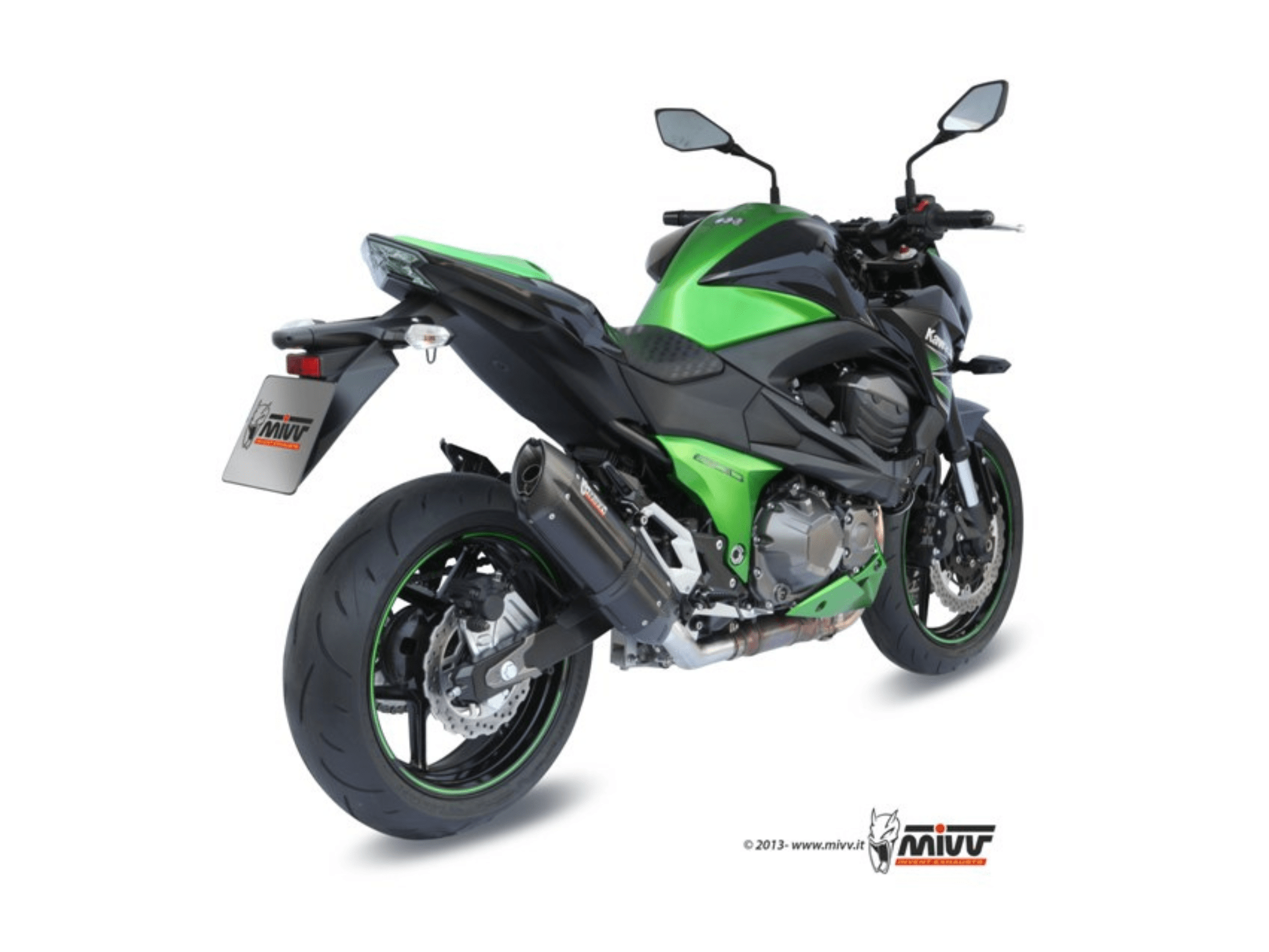 KAWASAKI Z 800 MIVV Exhaust SUONO Black Slip-On Silencer 2013-2016 - immagine 3