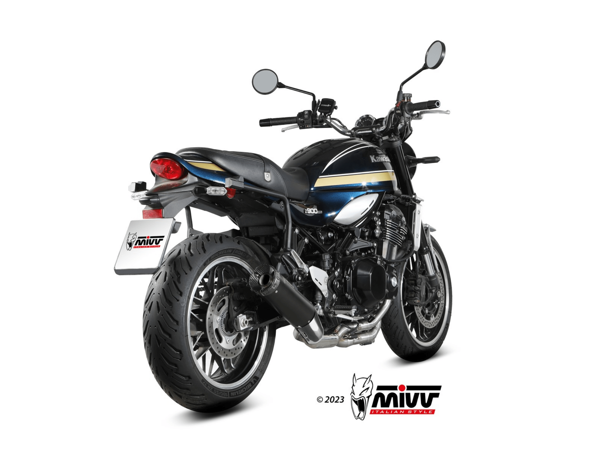 KAWASAKI Z 900 RS MIVV Exhaust HR-1 Black Slip-On Silencer 2018-2024 - Slika 3