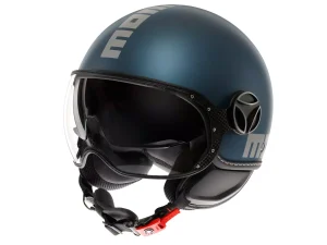 MOMODESIGN FGTR EVO MATT AVIO / SILVER - JET HELMET WITH DUAL VISOR E2206