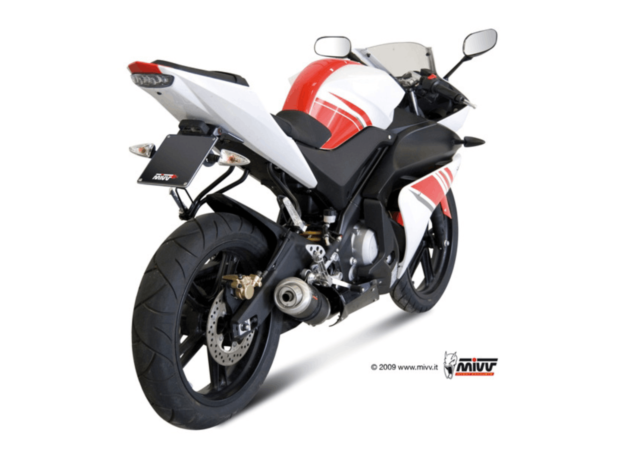 YAMAHA R125 MIVV Exhaust Complete System with GP Black Silencer 2008-2013 - Slika 3
