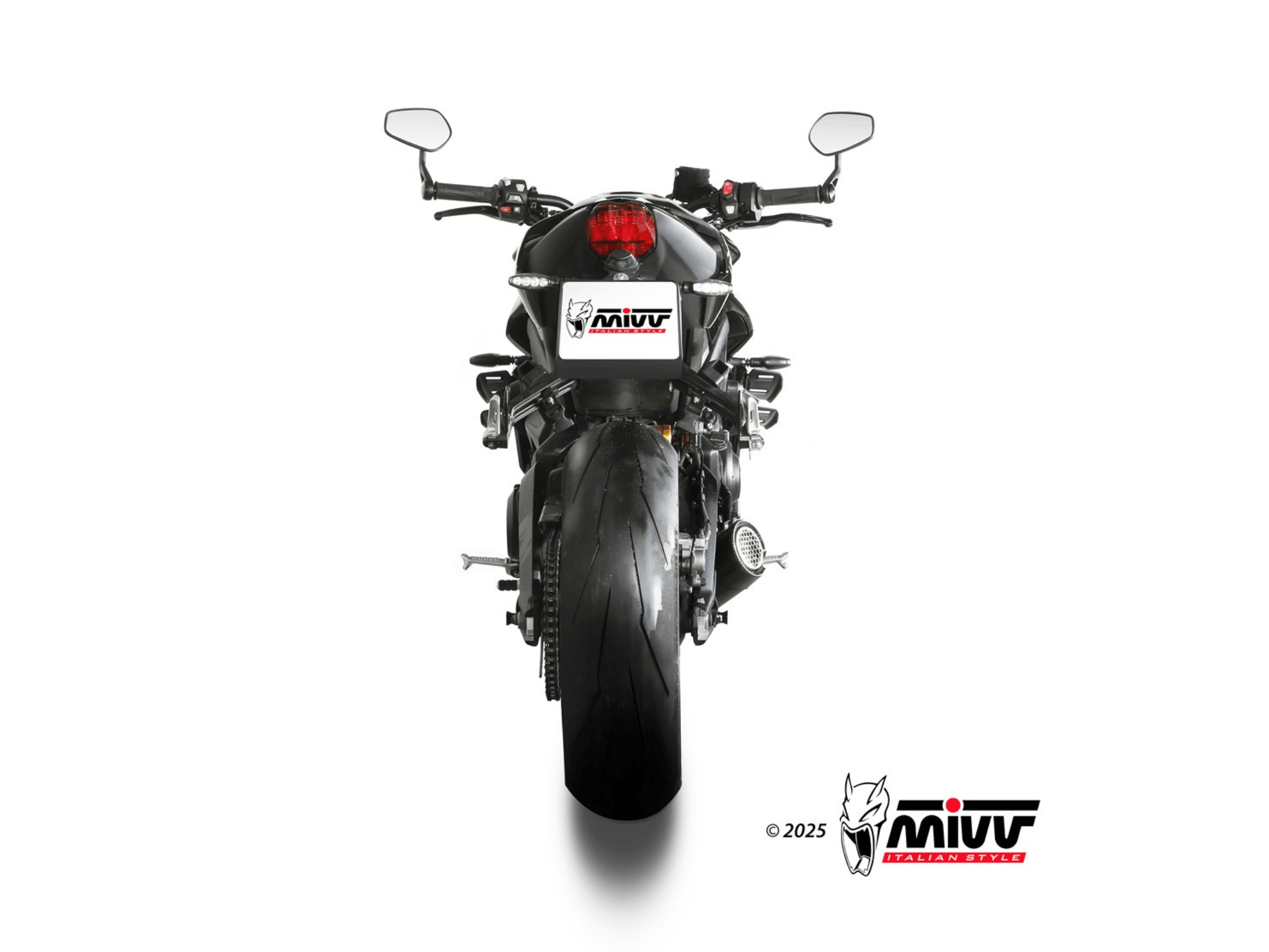 TRIUMPH STREET TRIPLE 765 R MIVV Exhaust Complete System with X-M5 Black Silencer 2025-2026 - immagine 4