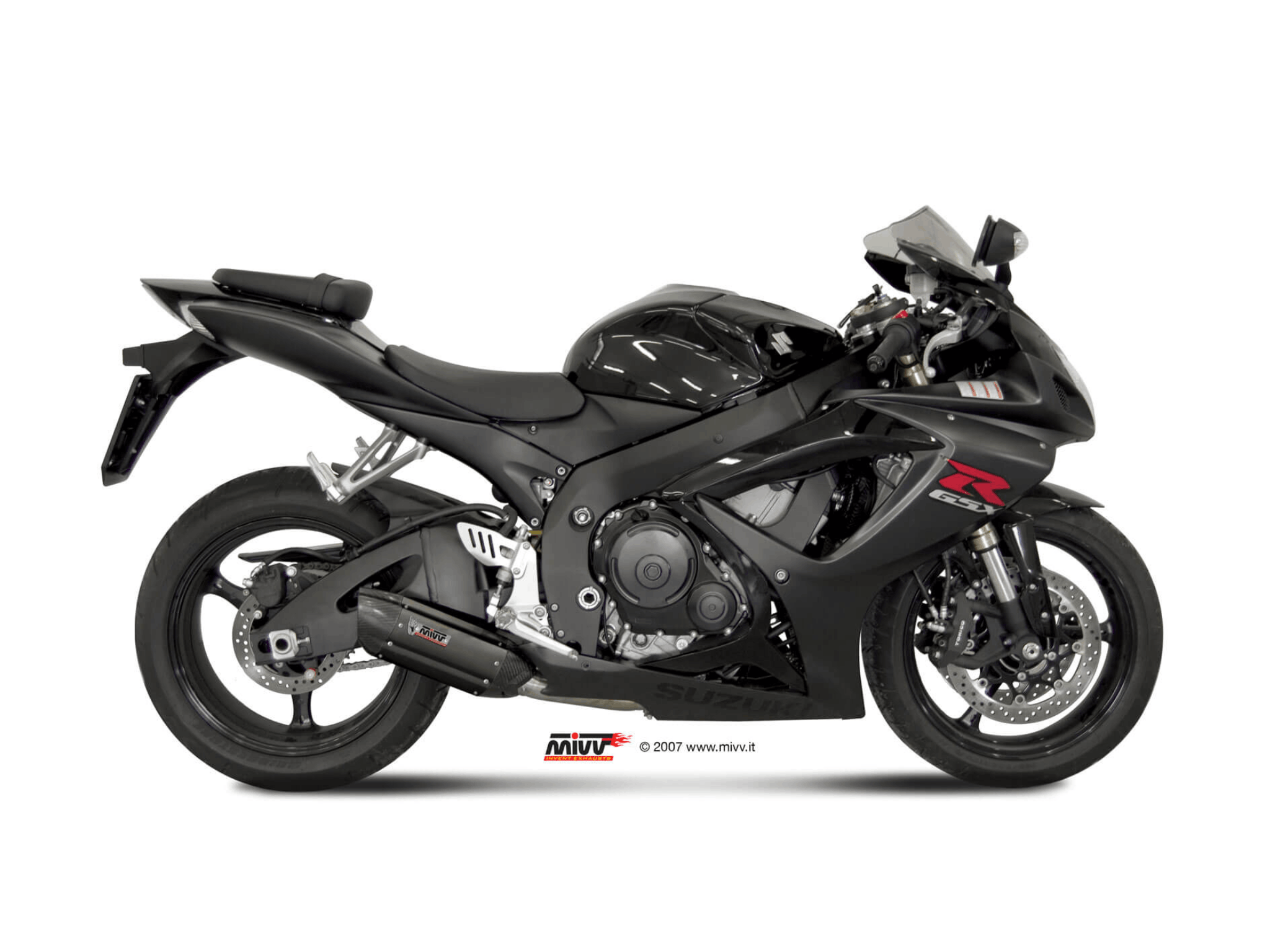 SUZUKI GSX-R 600 MIVV Exhaust SUONO Black Slip-On Silencer 2006-2007 - Image 2