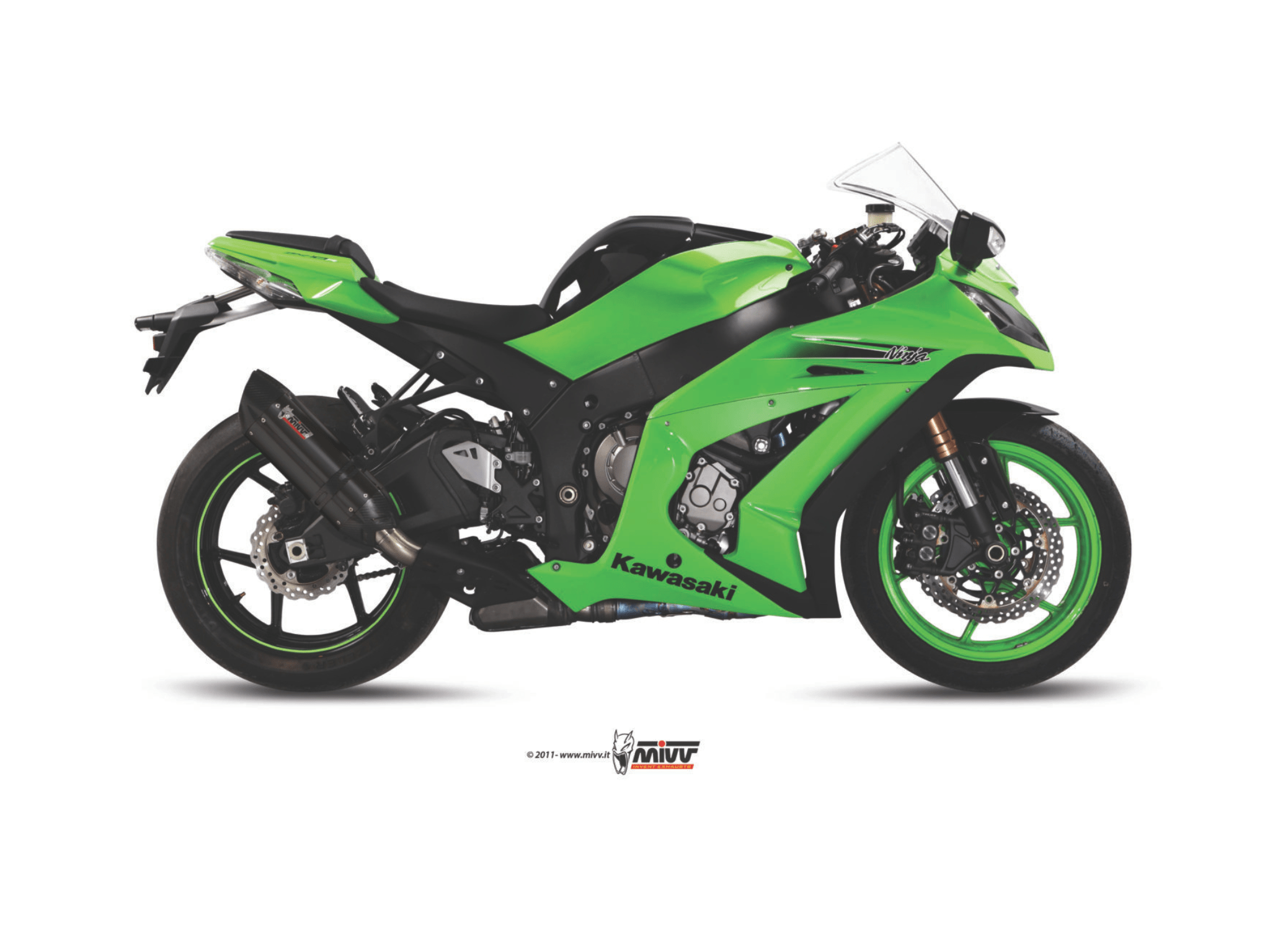 KAWASAKI NINJA ZX-10R MIVV Exhaust SUONO Black Slip-On Silencer 2011-2015 - immagine 2