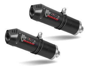 KAWASAKI Z 1000 MIVV Exhaust OVAL Carbon Slip-On Silencers 2007-2009