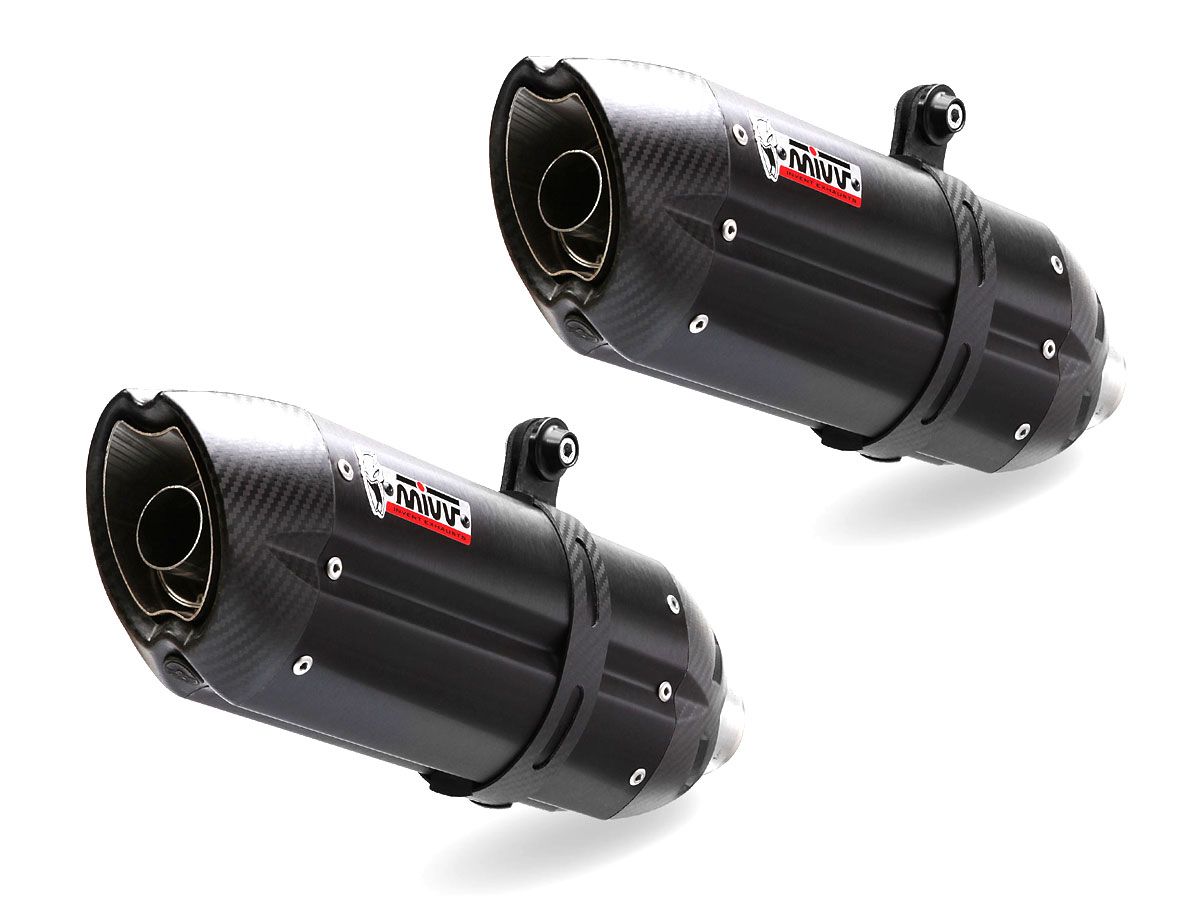 YAMAHA R1 MIVV Exhaust SUONO Black Slip-On Silencers 2009-2014
