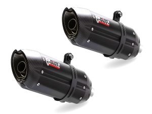 KAWASAKI Z 1000 MIVV Exhaust SUONO Black Slip-On Silencers 2007-2009