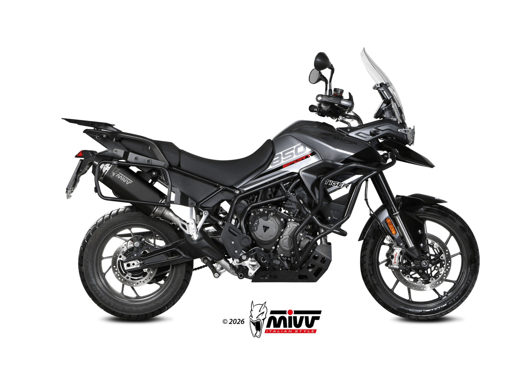 TRIUMPH TIGER 850 SPORT MIVV Exhaust SPEED EDGE Black Slip-On Silencer 2021-2025 - Slika 2