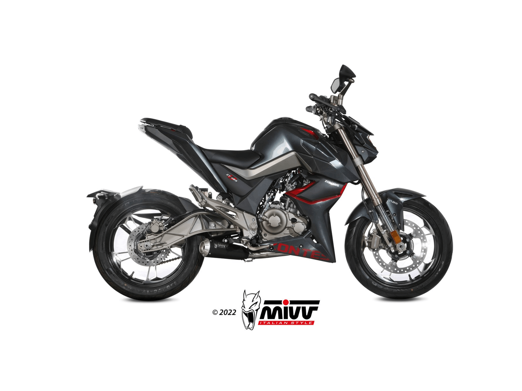 ZONTES 125 U MIVV Exhaust X-M1 Black Slip-On Silencer 2021-2024 - Slika 2