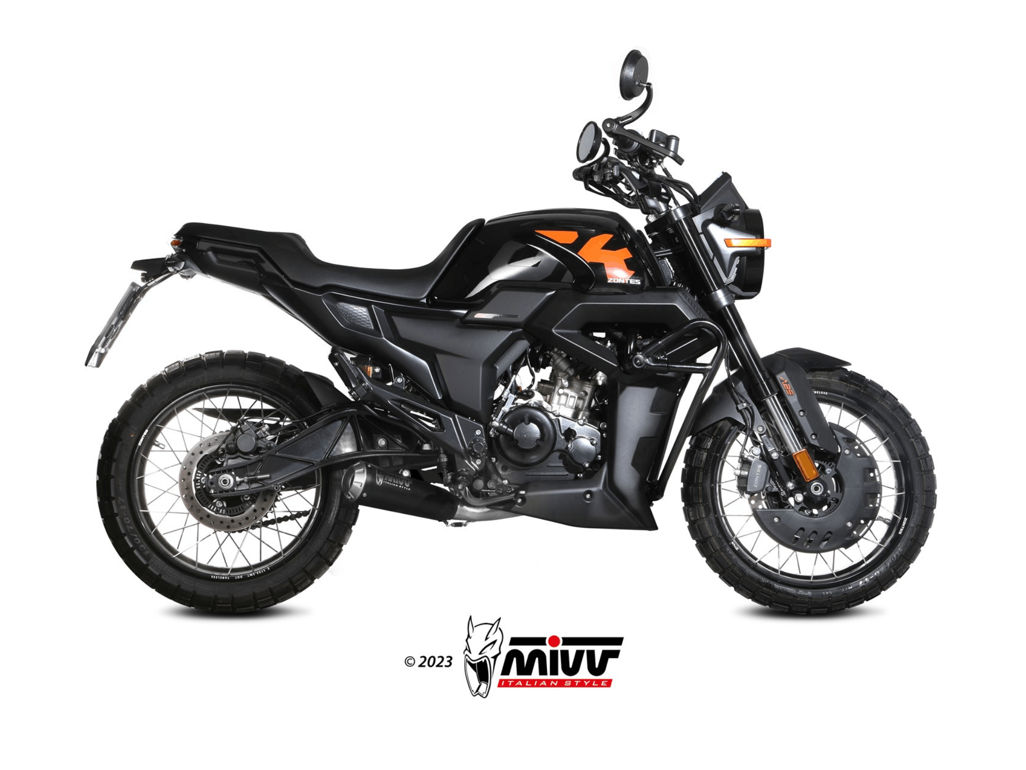 ZONTES 125 GK MIVV Exhaust X-M1 Black Slip-On Silencer 2021-2024 - Image 2