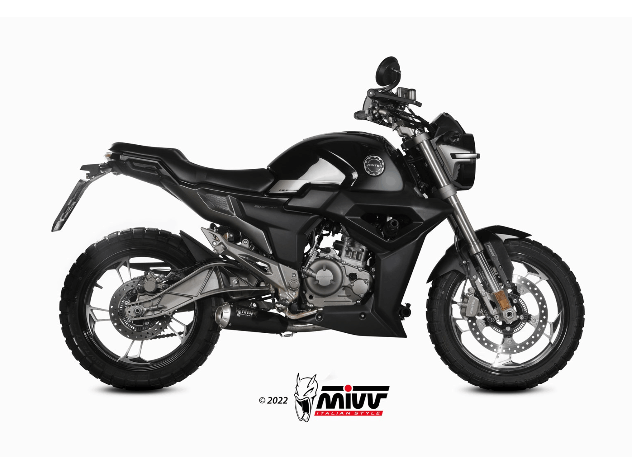 ZONTES 125 G1 MIVV Exhaust X-M1 Black Slip-On Silencer 2021-2024 - Image 2