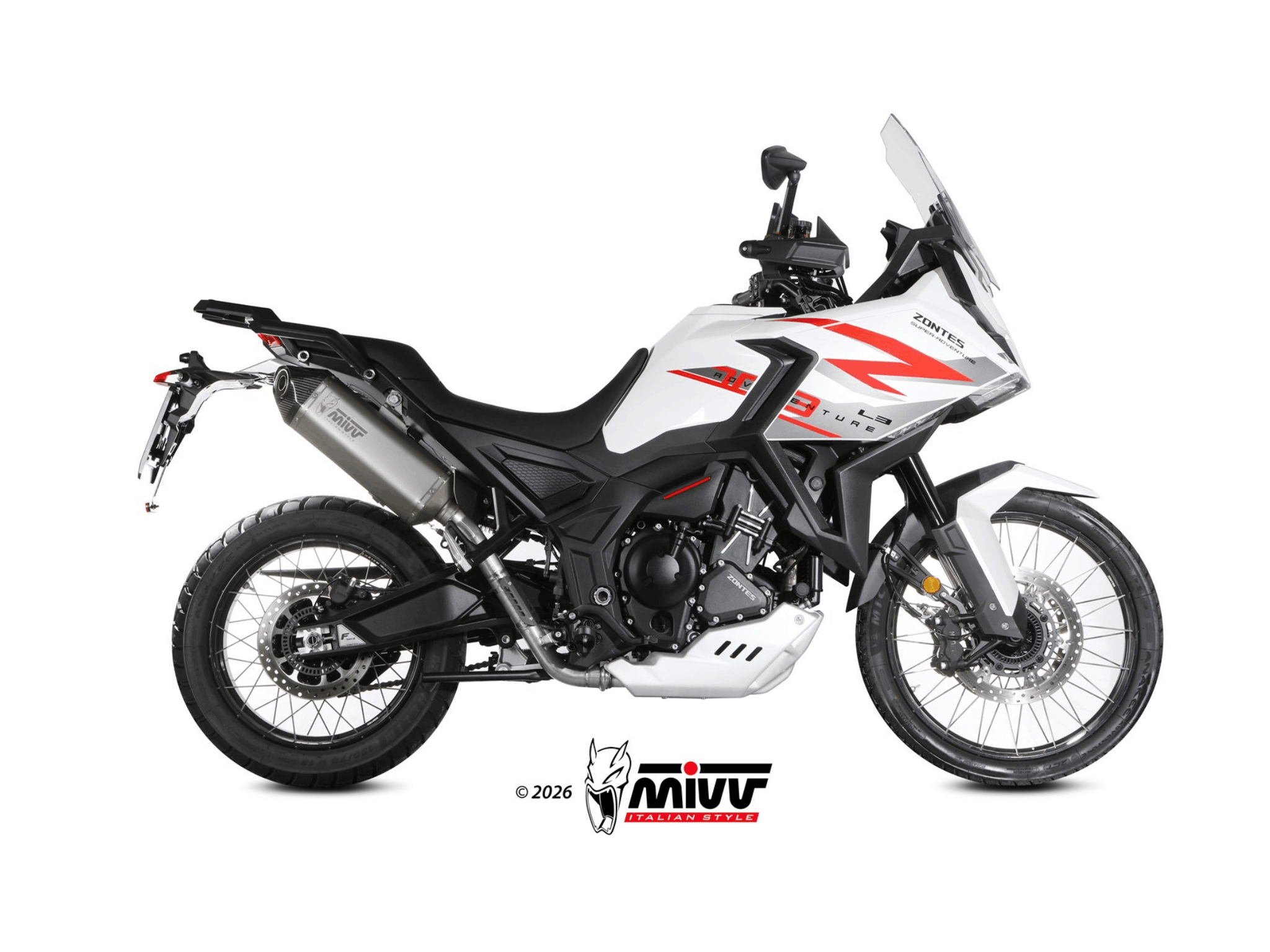 ZONTES ZT703-F MIVV Exhaust SPEED EDGE Black Slip-On Silencer 2025-2026 - Image 2