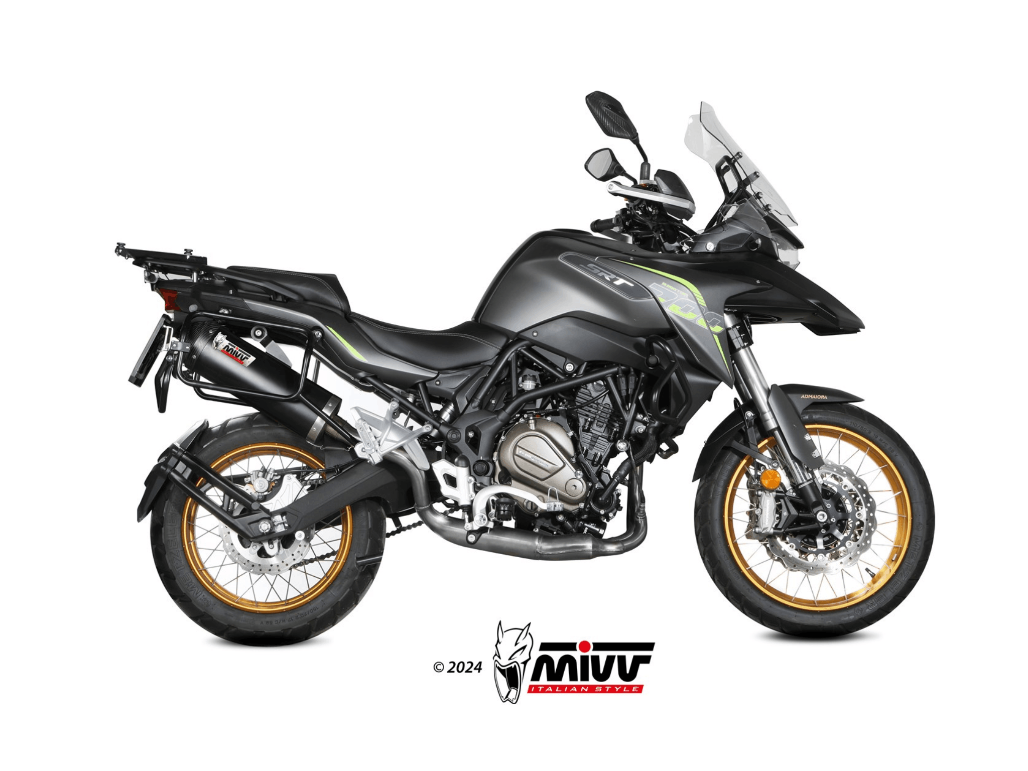 QJ MOTOR SRT 700 / X MIVV Exhaust OVAL Black Slip-On Silencer 2024 - Slika 2