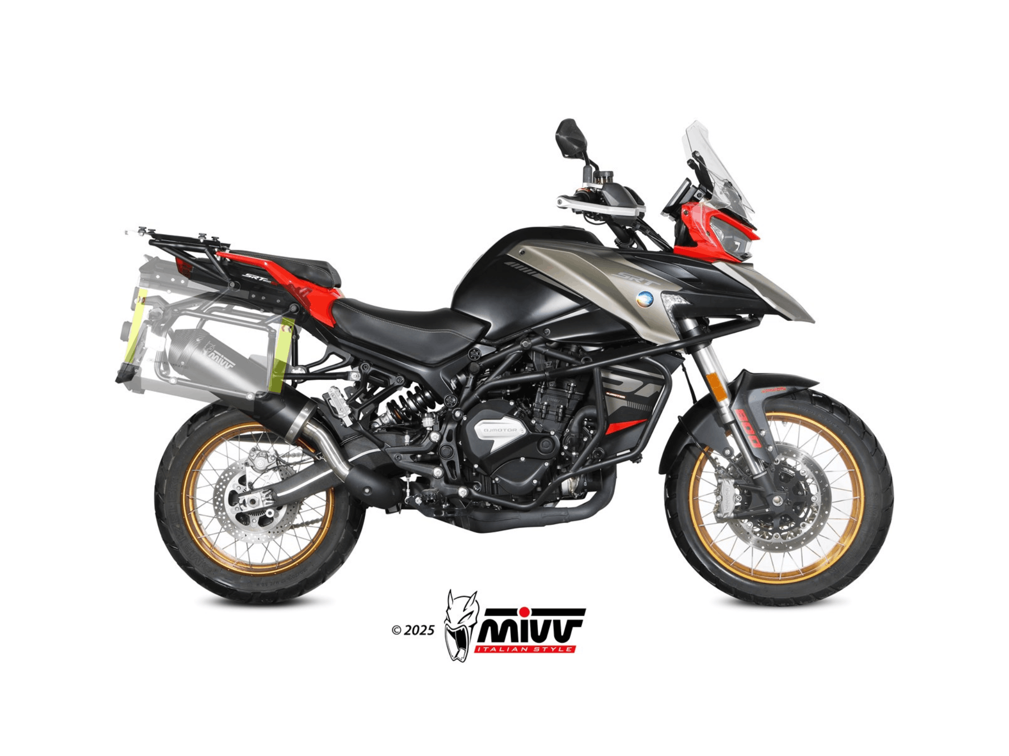 QJ MOTOR SRT 800 / X MIVV Exhaust OVAL Black Slip-On Silencer 2024 - Slika 2