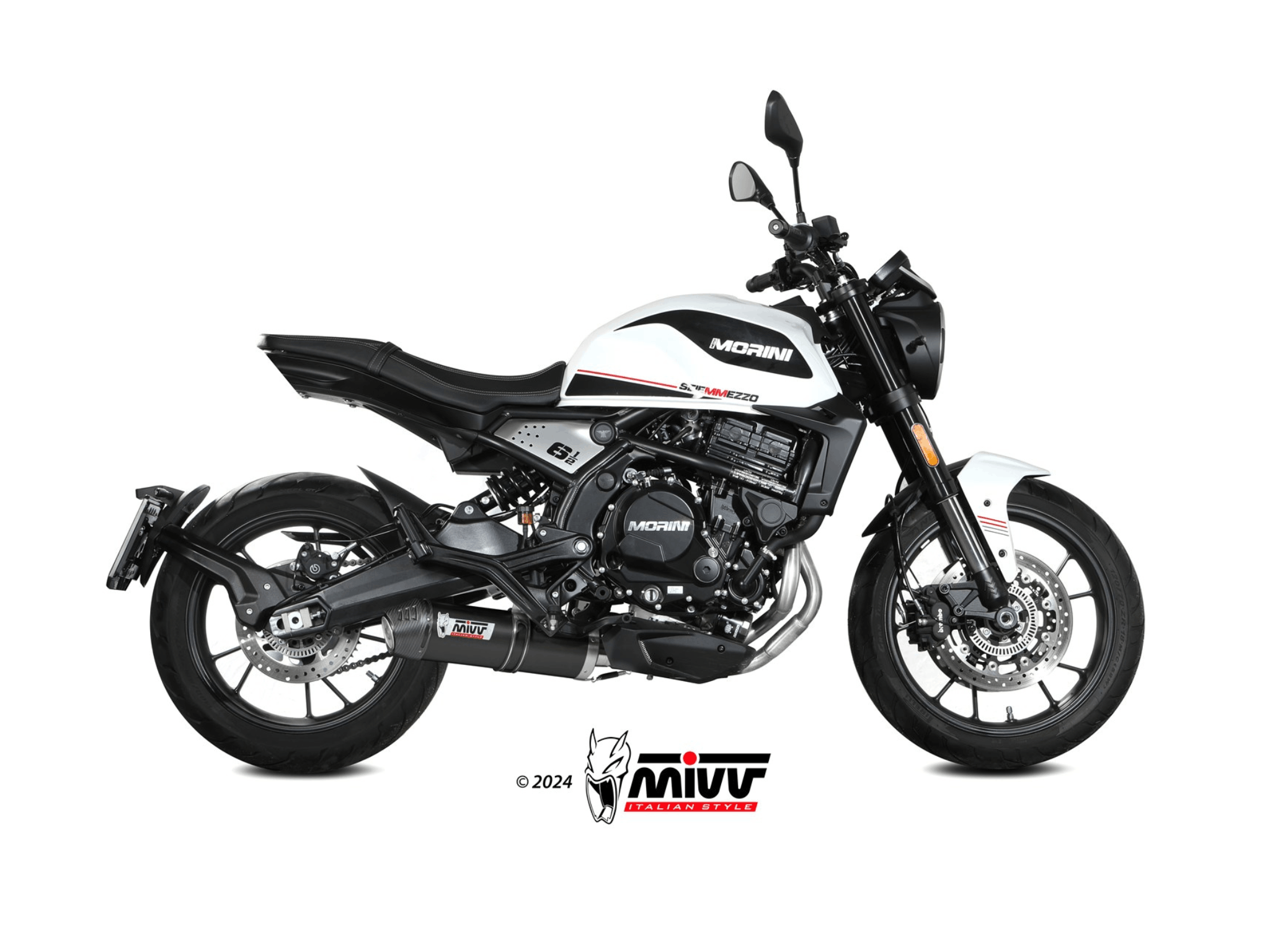 MOTO MORINI SIEMMEZZO STR MIVV Exhaust OVAL Black Slip-On Silencer 2022-2024 - Image 2