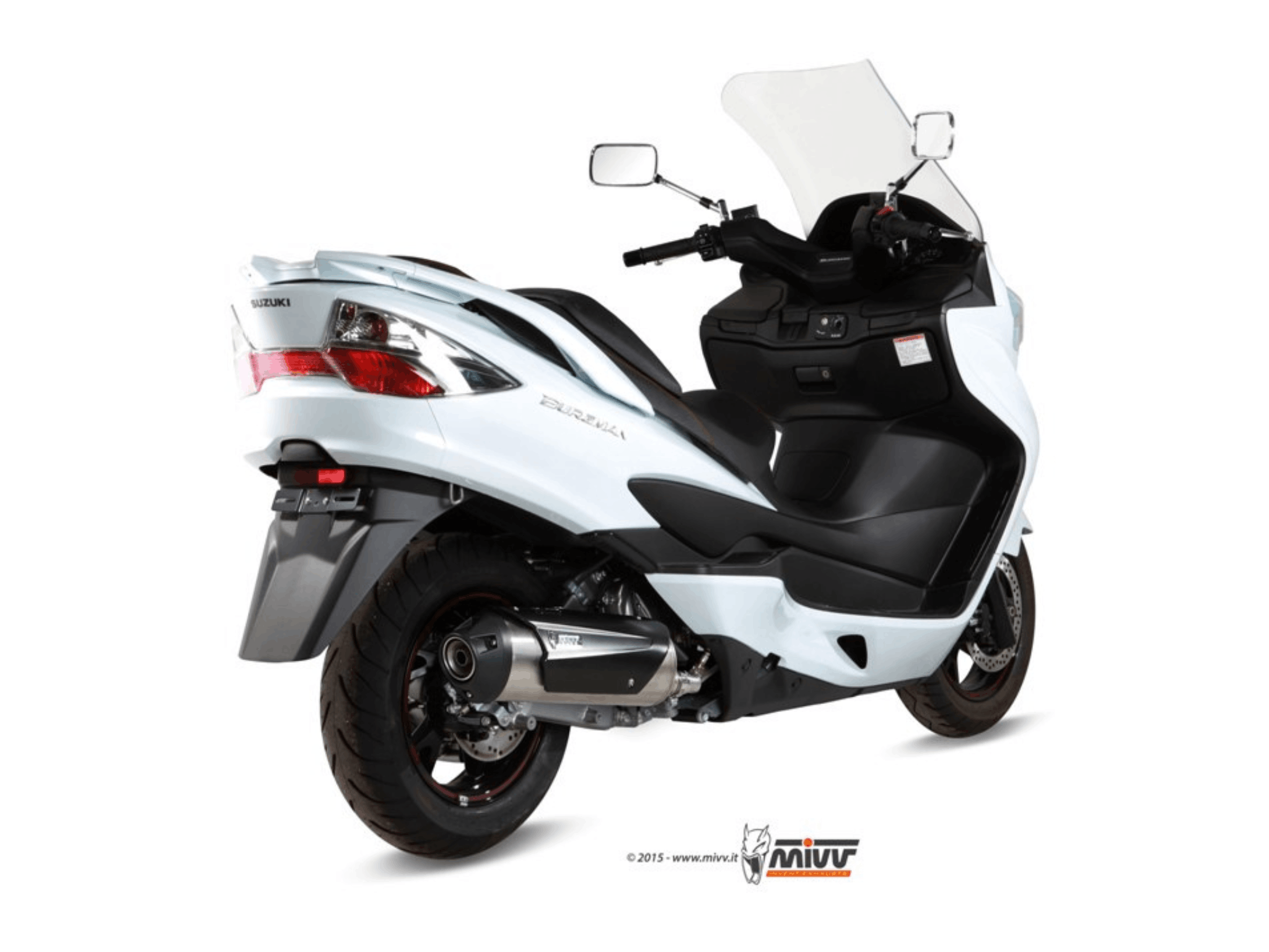 SUZUKI BURGMAN 400 MIVV Exhaust Complete System with URBAN Silencer 2007-2016 - immagine 3