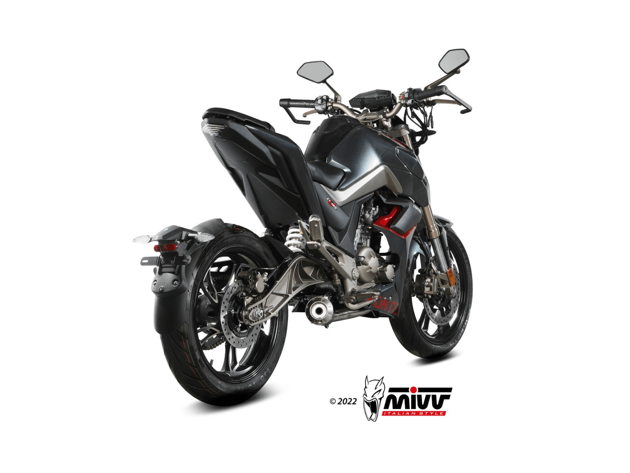 ZONTES 125 U MIVV Exhaust X-M1 Black Slip-On Silencer 2021-2024 - Slika 3