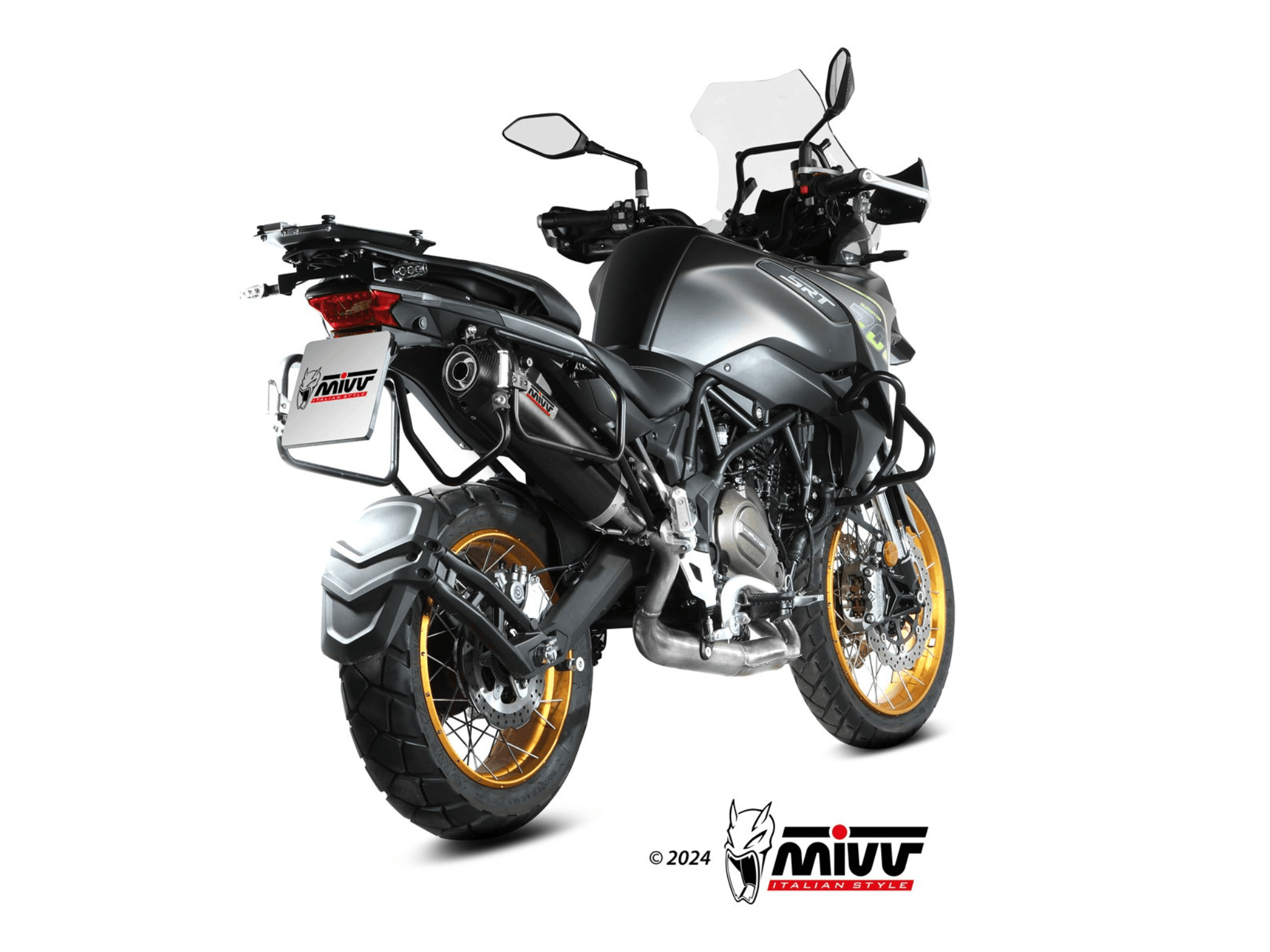 QJ MOTOR SRT 700 / X MIVV Exhaust OVAL Black Slip-On Silencer 2024 - Slika 3