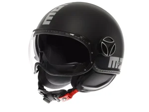 MOMODESIGN FGTR EVO MATT BLACK / SILVER - JET HELMET WITH DUAL VISOR E2206
