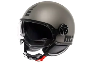 MOMODESIGN FGTR EVO MATT TITANIUM FROST / BLACK - JET HELMET WITH DUAL VISOR E2206