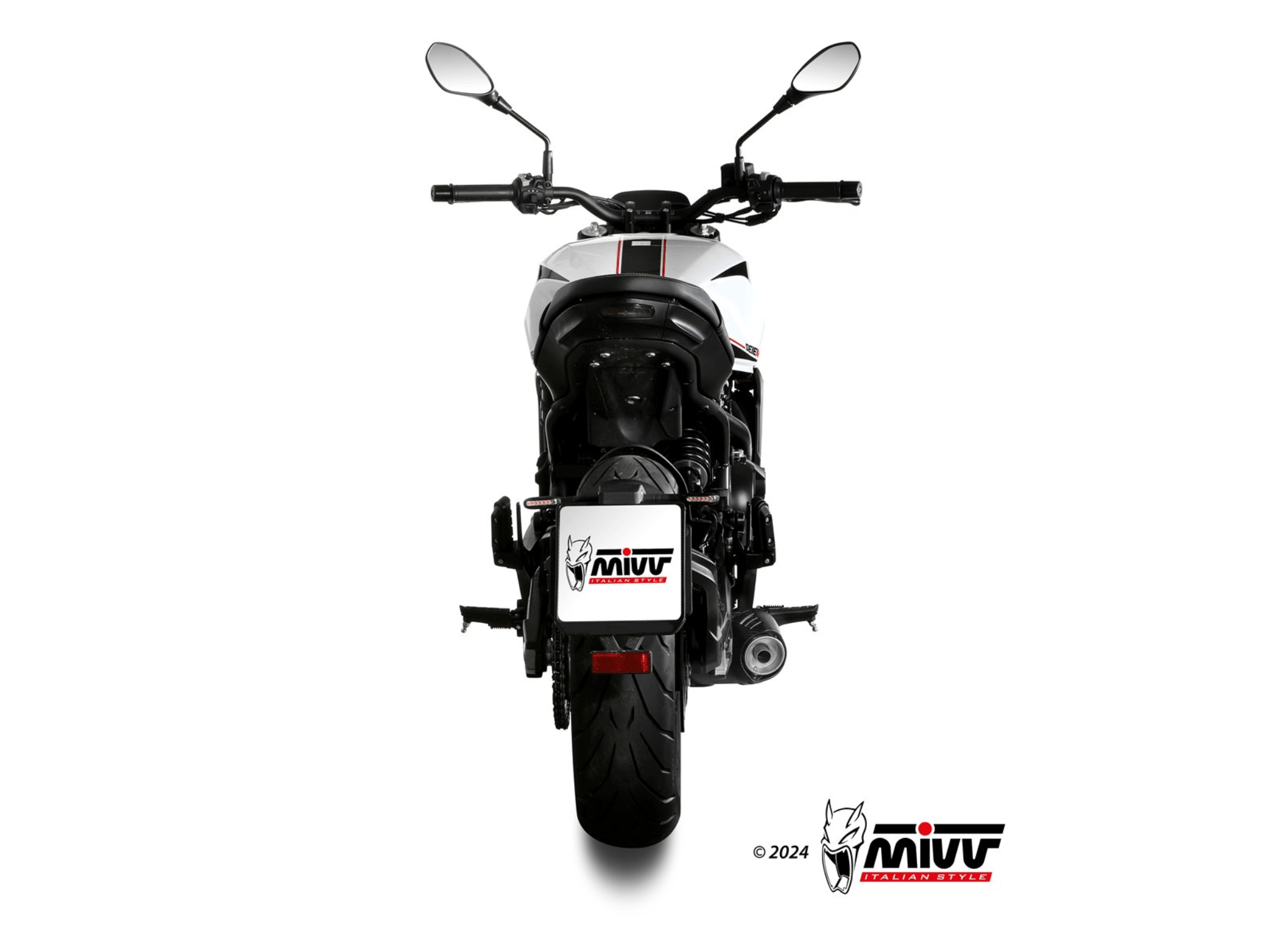MOTO MORINI SIEMMEZZO STR MIVV Exhaust OVAL Black Slip-On Silencer 2022-2024 - Image 4