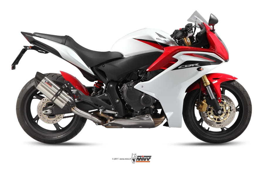 HONDA CBR 600 F MIVV Exhaust SUONO Black Slip-On Silencer 2011-2013 - immagine 2