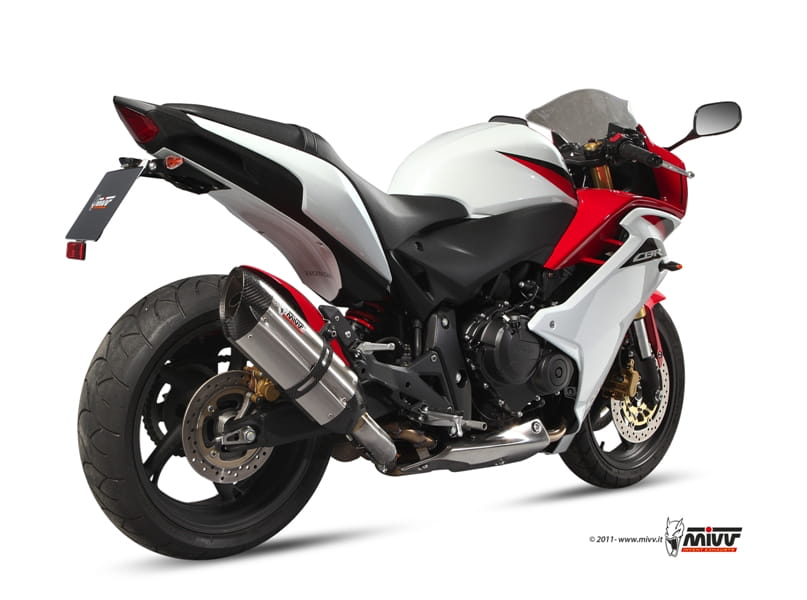 HONDA CBR 600 F MIVV Exhaust SUONO Black Slip-On Silencer 2011-2013 - immagine 3