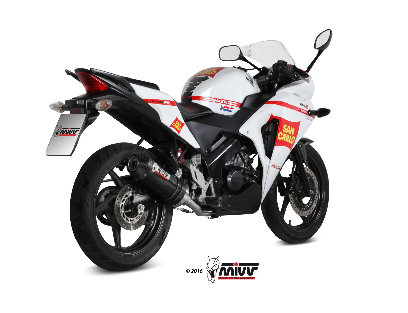 HONDA CBR 125 R MIVV Exhaust Complete System with OVAL Carbon Silencer 2011-2016 - Slika 3