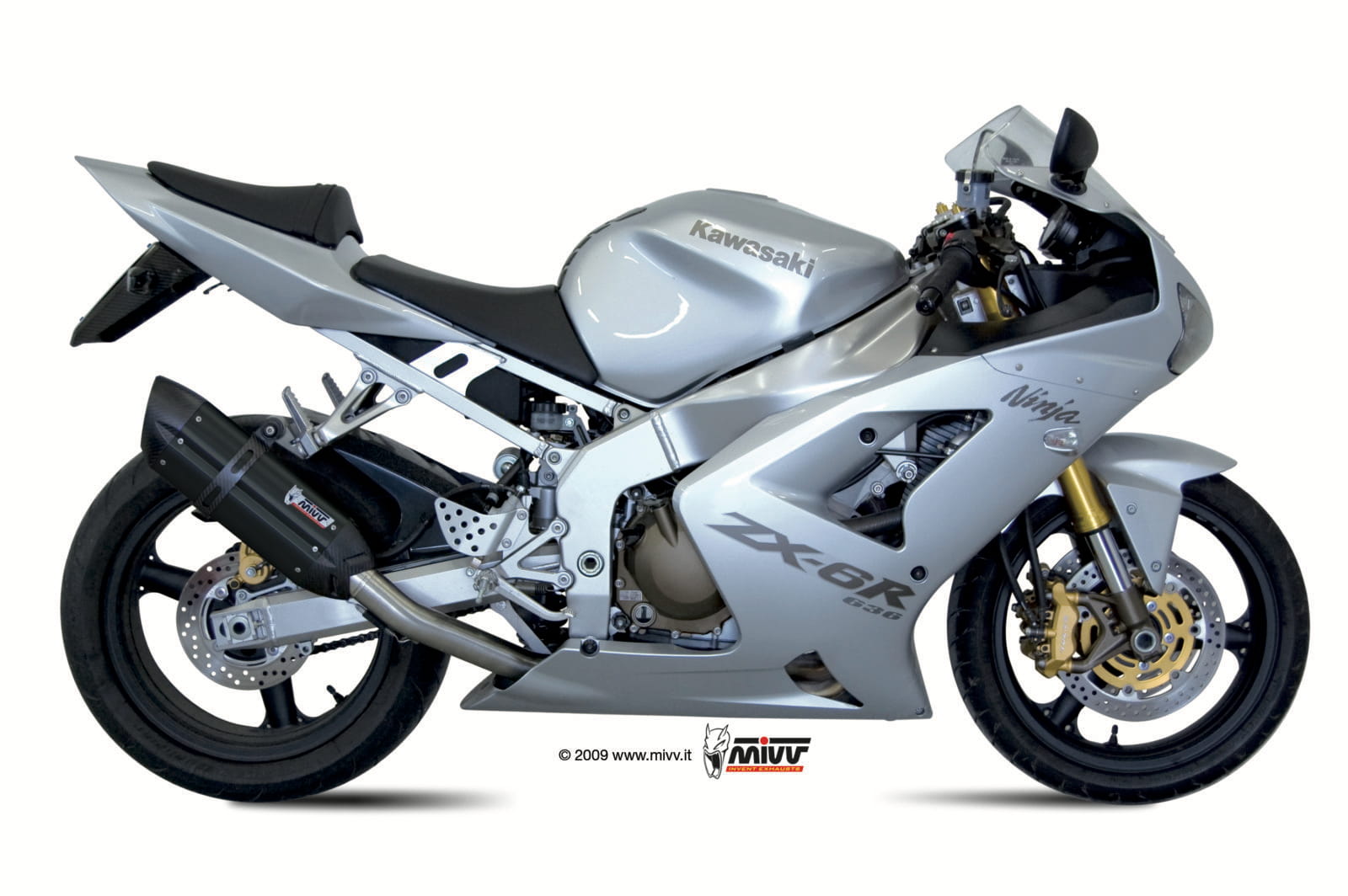 KAWASAKI NINJA ZX-6R MIVV Exhaust SUONO Black Slip-On Silencer 2003-2004 - Image 2