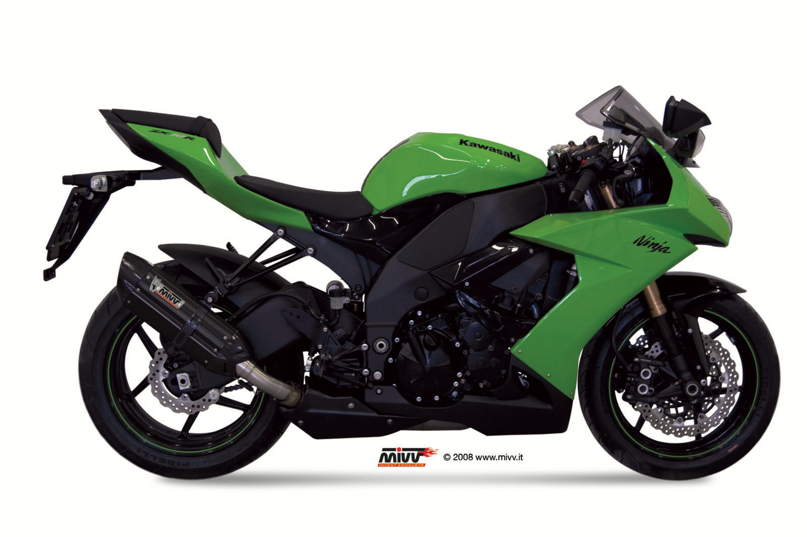 KAWASAKI NINJA ZX-10R MIVV Exhaust SUONO Black Slip-On Silencer 2008-2010 - Image 2