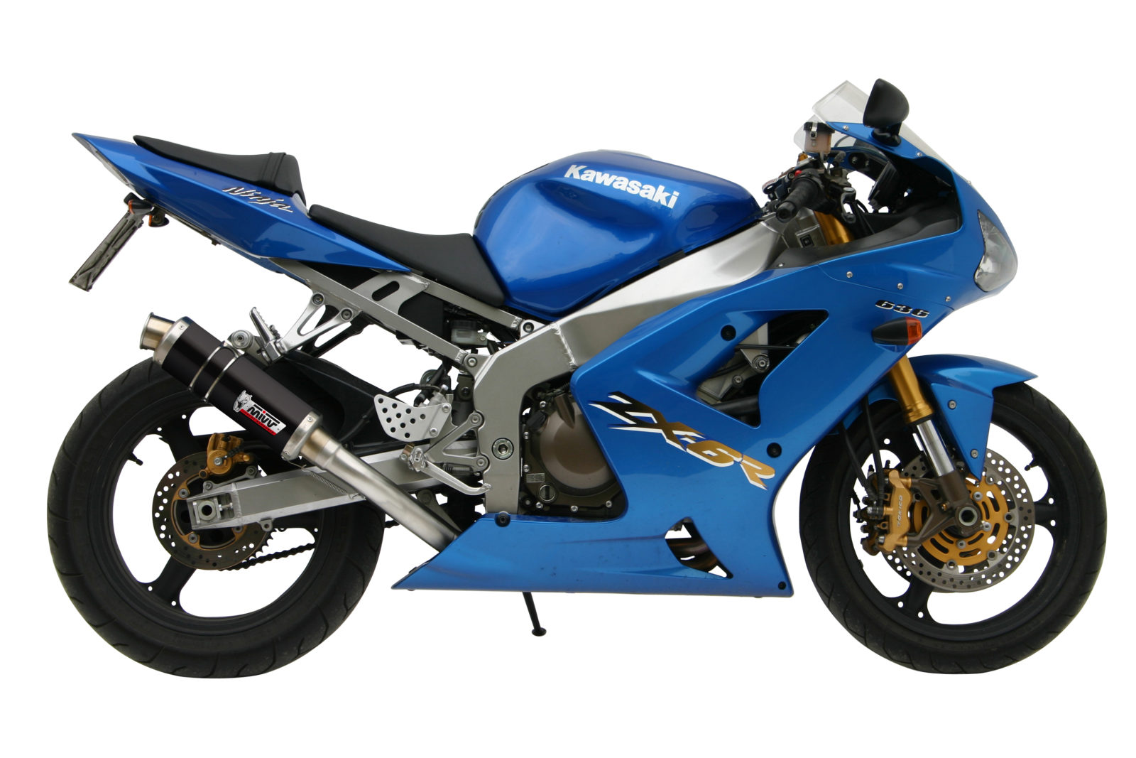 KAWASAKI NINJA ZX-6R MIVV Exhaust GP Black Slip-On Silencer 2003-2004 - immagine 2
