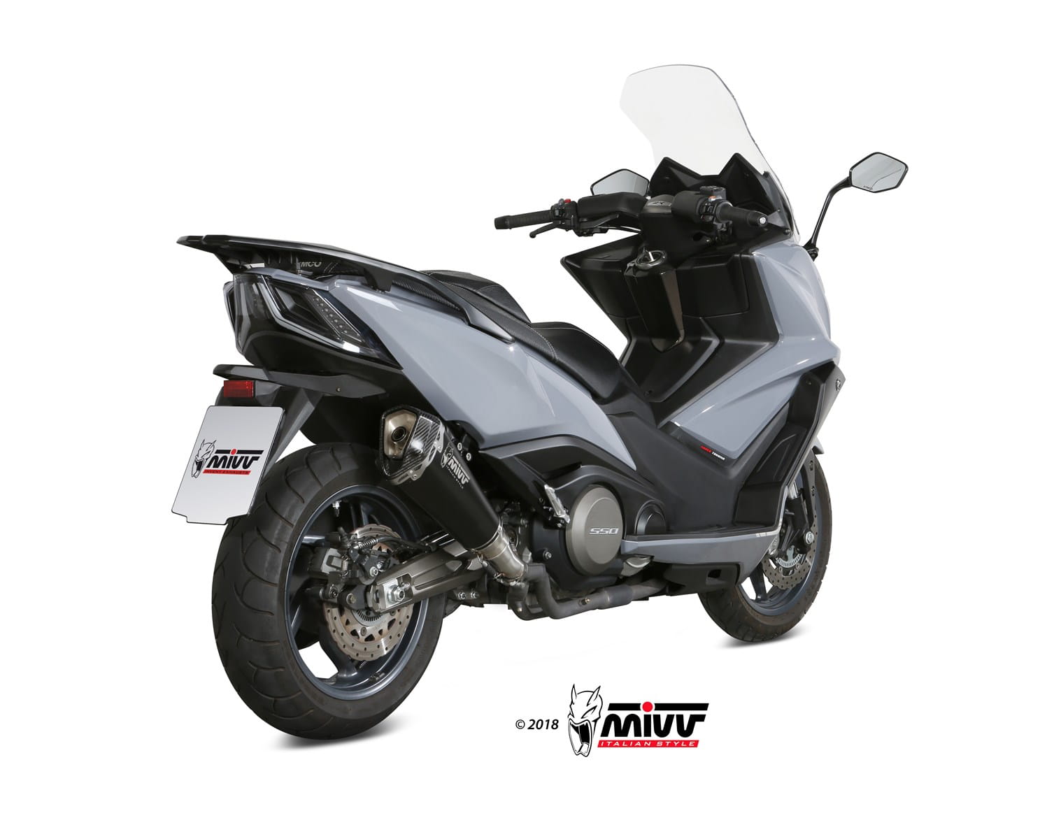 KYMCO AK 550 MIVV Exhaust DELTA RACE Black Slip-On Silencer 2017-2020 - Slika 3
