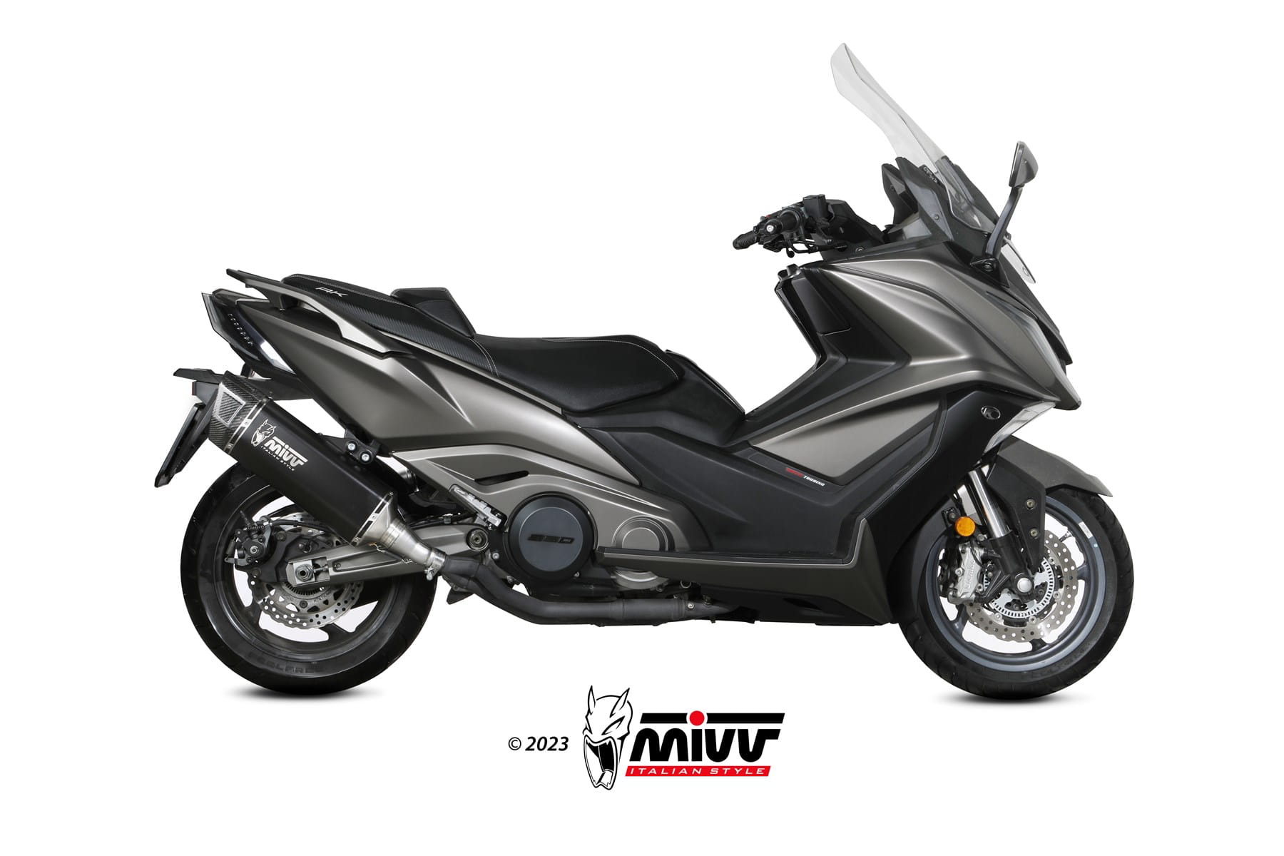 KYMCO AK 550 MIVV Exhaust SR-1 Black Titanium Slip-On Silencer 2021-2024 - Slika 2