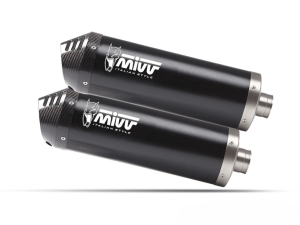 KAWASAKI ZZR 1400 MIVV Exhaust OVAL Black Slip-On Silencers 2006-2007