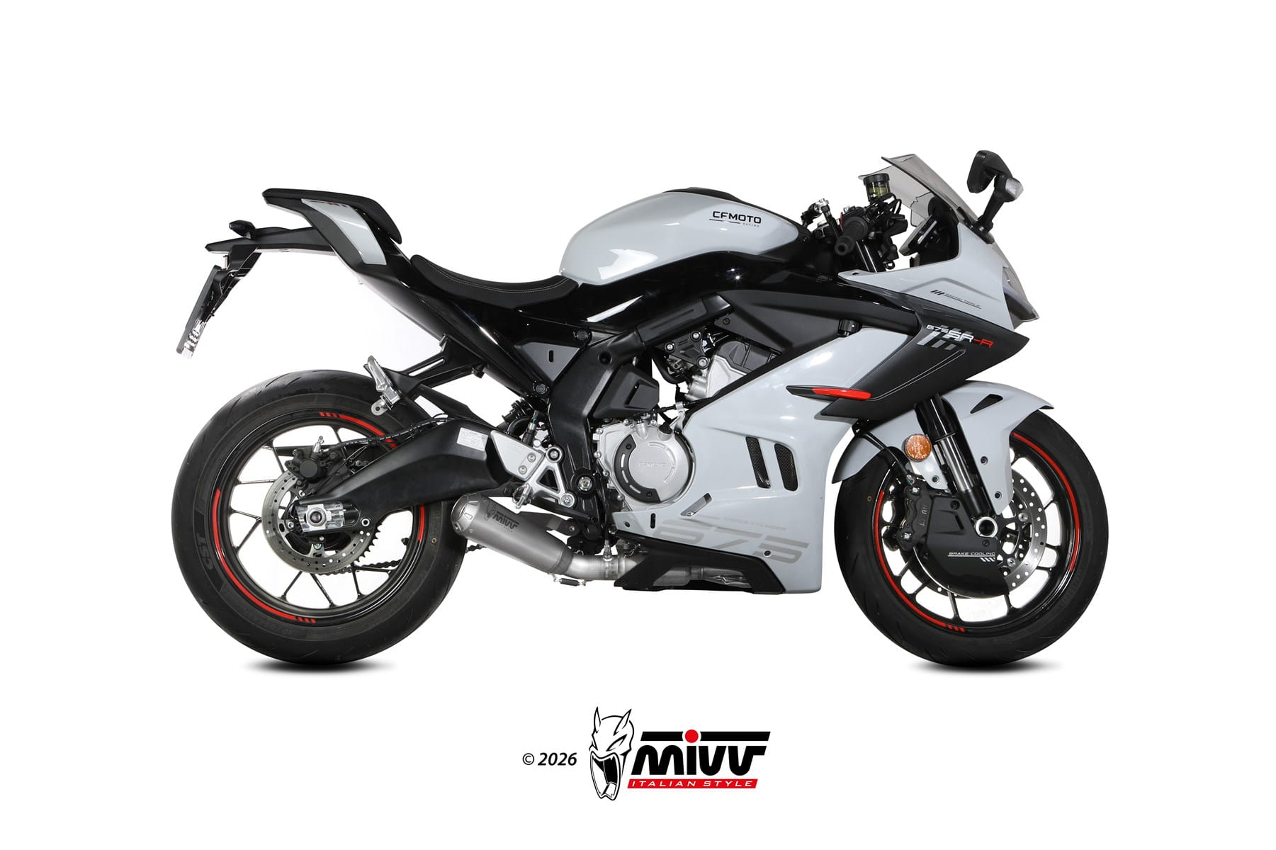 CF MOTO 675 SR-R MIVV Exhaust Complete System with X-M1 Titanium Silencer 2025-2026 - Slika 2