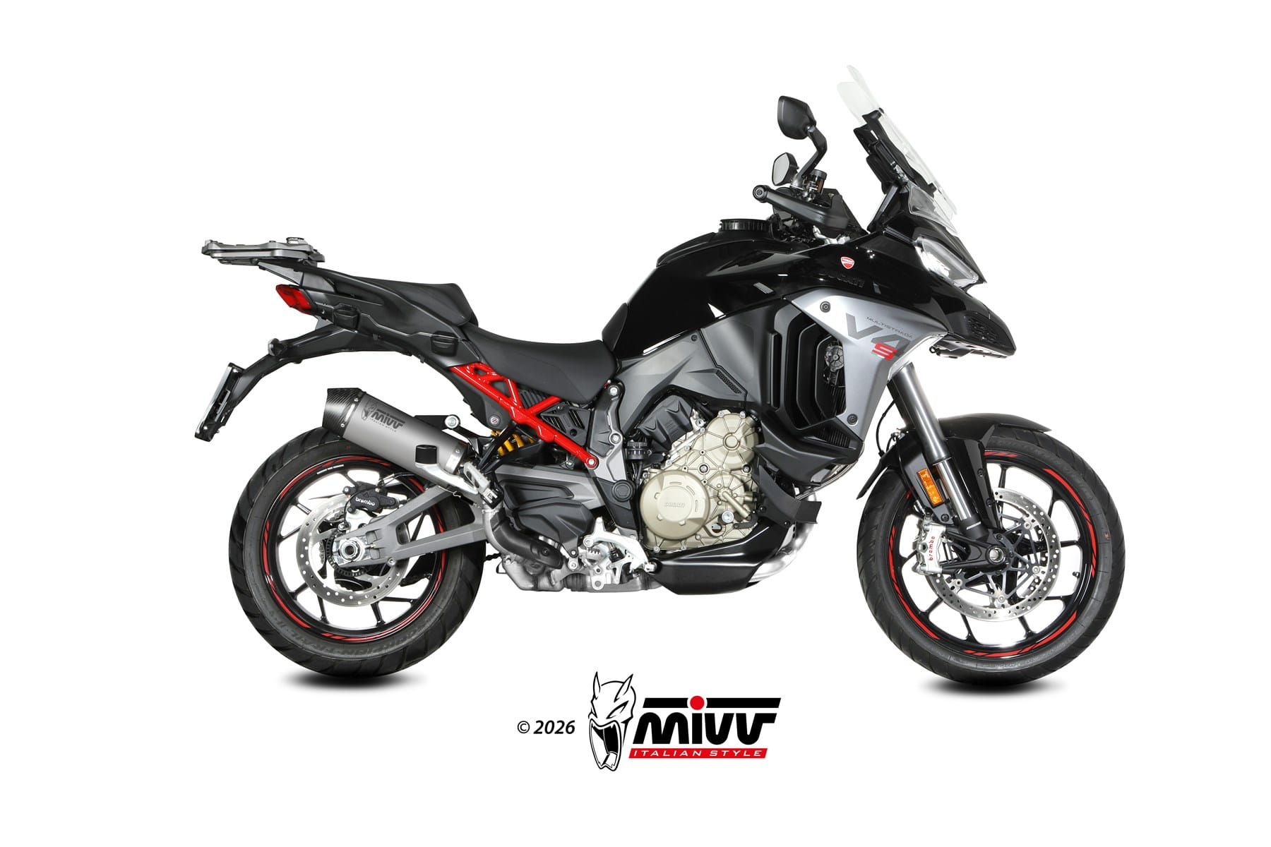 DUCATI MULTISTRADA V4 / V4 S MIVV Exhaust OVAL Titanium Slip-On Silencer 2025-2026 - Slika 2