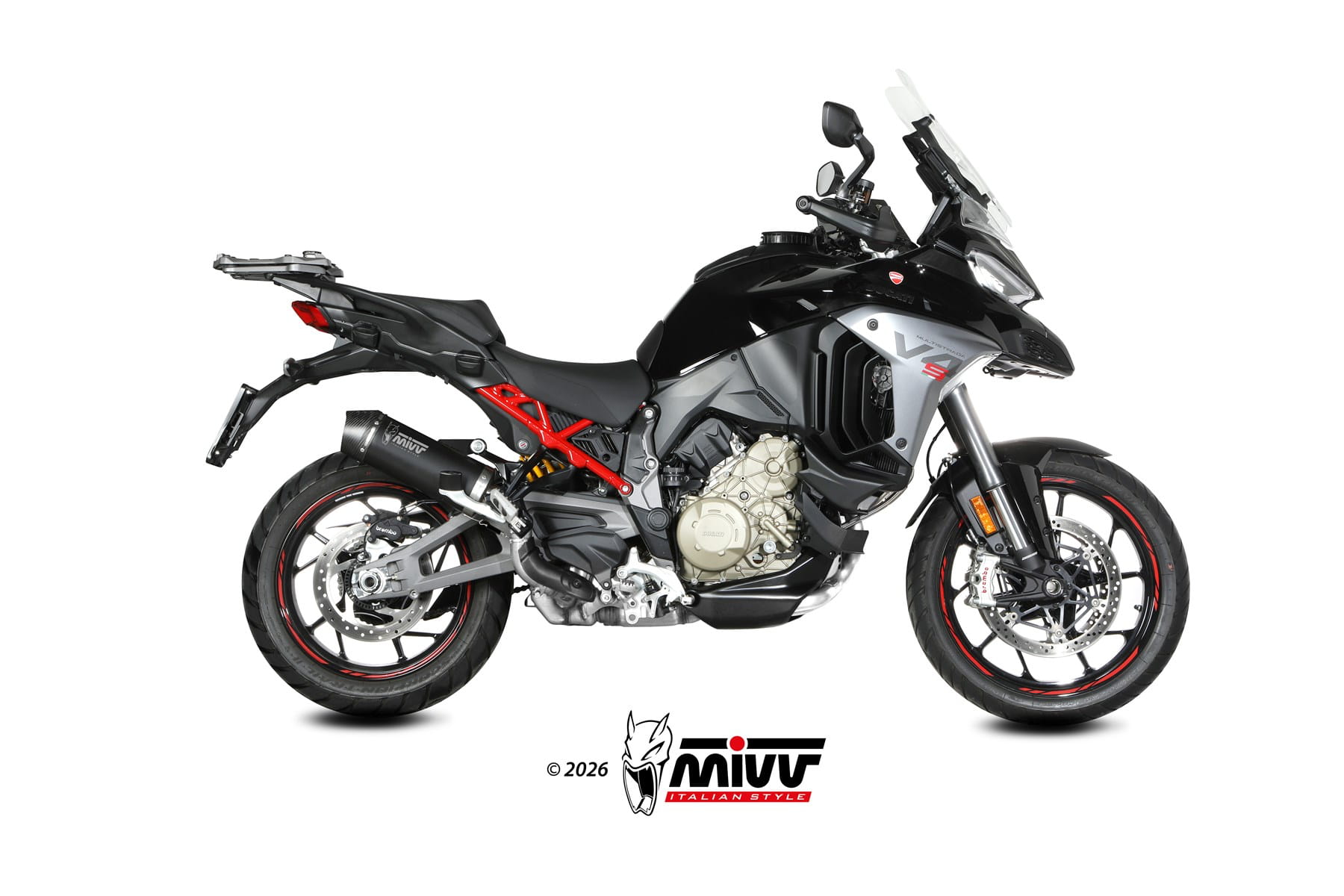 DUCATI MULTISTRADA V4 / V4 S MIVV Exhaust OVAL Black Slip-On Silencer 2025-2026 - Slika 2