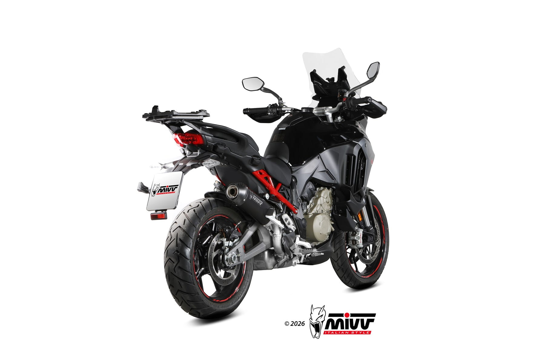 DUCATI MULTISTRADA V4 / V4 S MIVV Exhaust OVAL Black Slip-On Silencer 2025-2026 - Slika 3